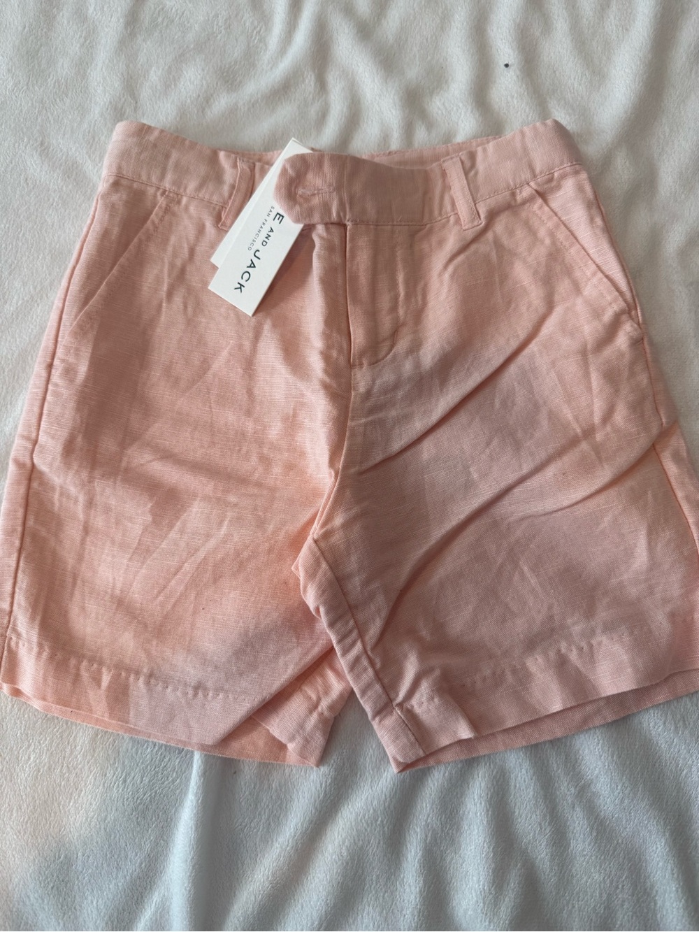 Janie and Jack Pastel Pink Linen Blend Shorts